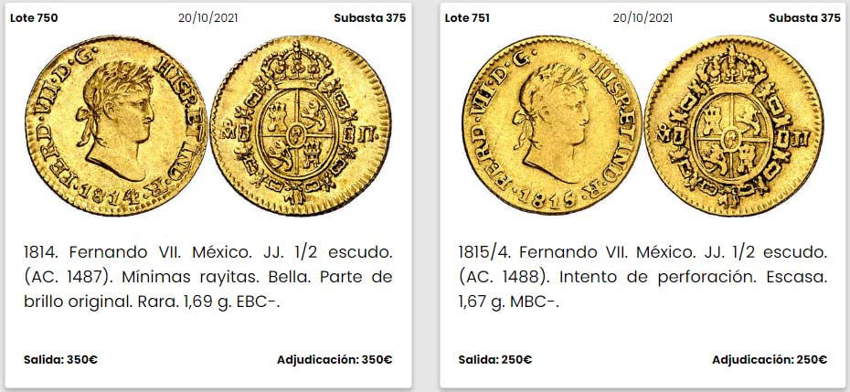 العملات المعدنية المكسيكية العتيقة: دليل شامل لهواة الجمع المبتدئين 7 Subastas de Monedas de Busto Fernando VII