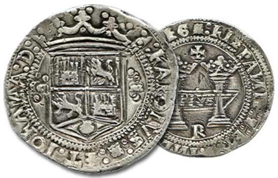 العملات المعدنية المكسيكية العتيقة: دليل شامل لهواة الجمع المبتدئين 2 Monedas de 8 reales de Carlos y Juana