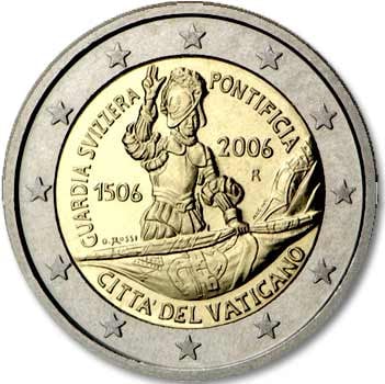 Monede valoroase de 2 euro pe care le poți face o avere 22 Coin 2 euros V centenary of the Pontifical Swiss Guard