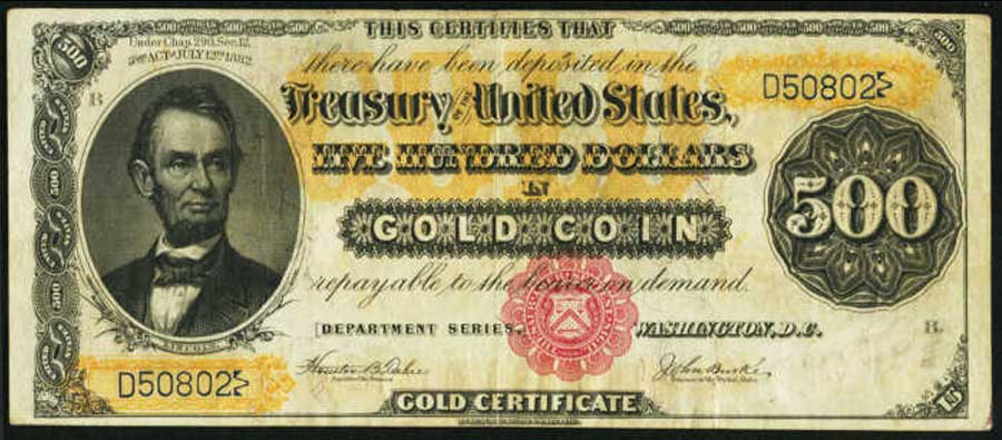 Billets de 500 dollars, objets de famille qui valent des fortunes 3 Billete de 500 dolares con Abraham Lincoln