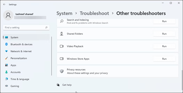 Other Troubleshooters