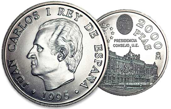 2000 peseta perak, semua tentang koin Spanyol yang terkenal ini 3 Moneda de 2000 pesetas de 1995
