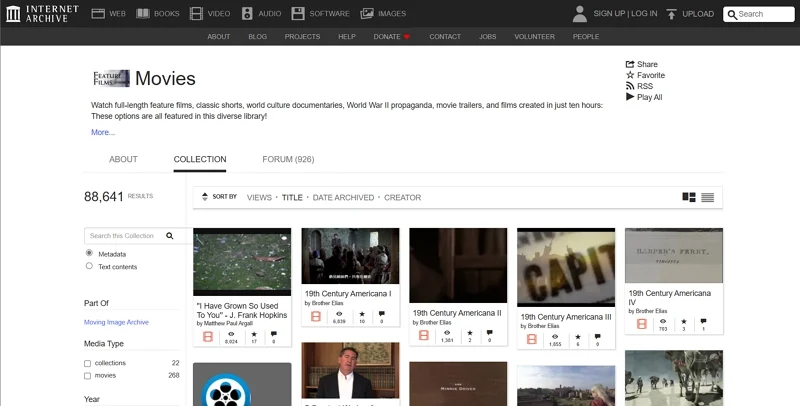 internet archive free movies watch