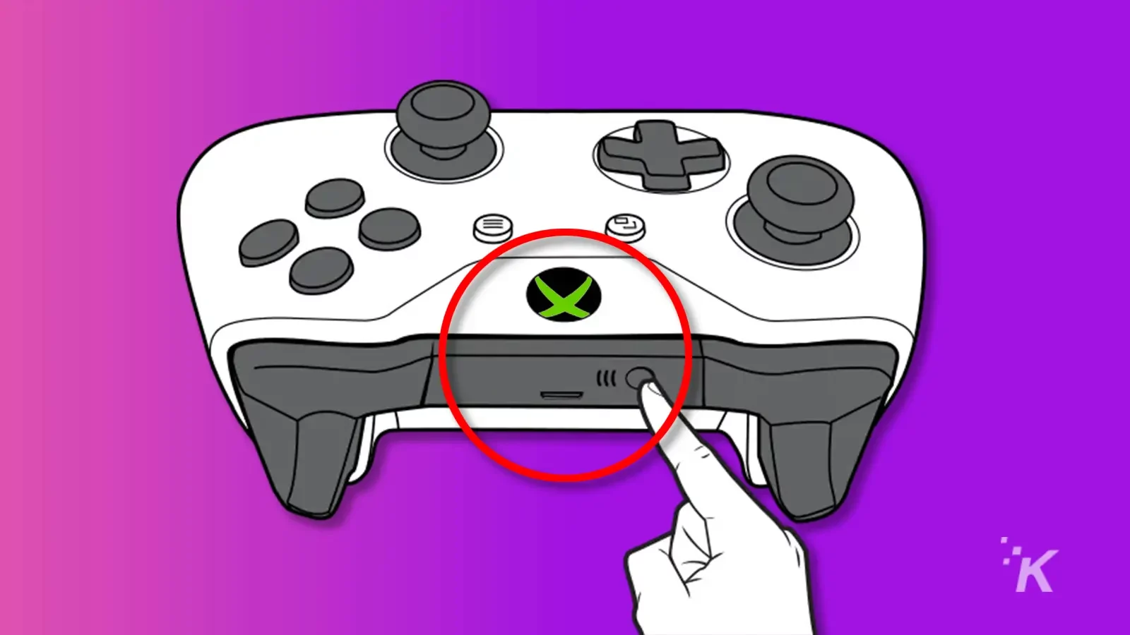 Bouton de synchronisation de la manette Xbox avec le PC