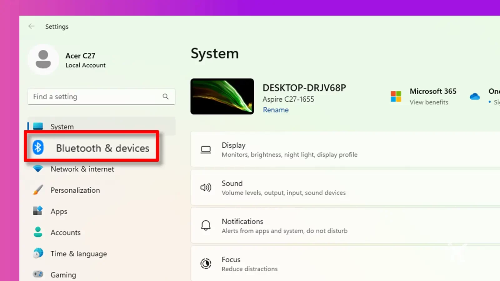 PC Windows Bluetooth et appareils