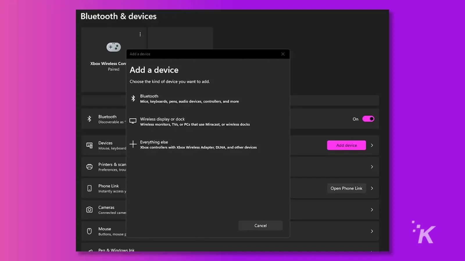 Ecran Bluetooth et appareils PC