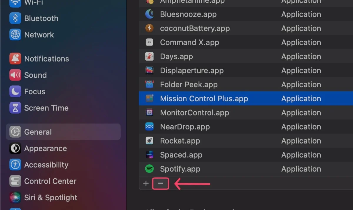 remove startup program from settings