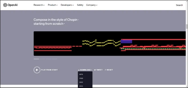 image showing musenet open ai, ai music generator website