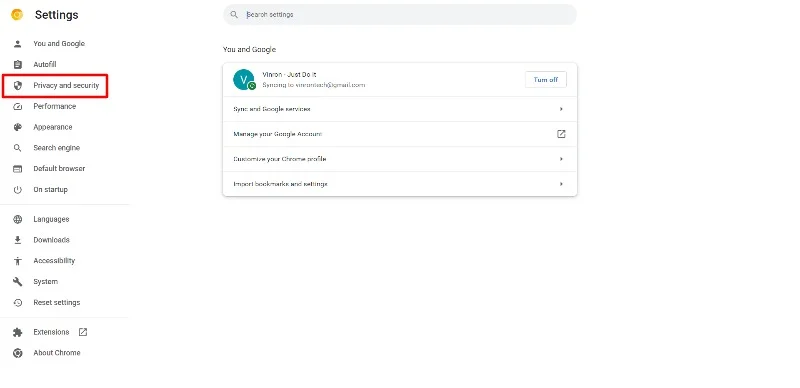 google chrome privacy settings