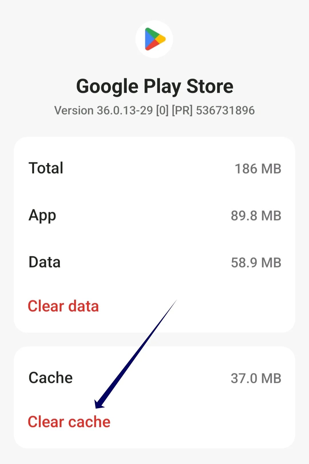 google play store clear cache