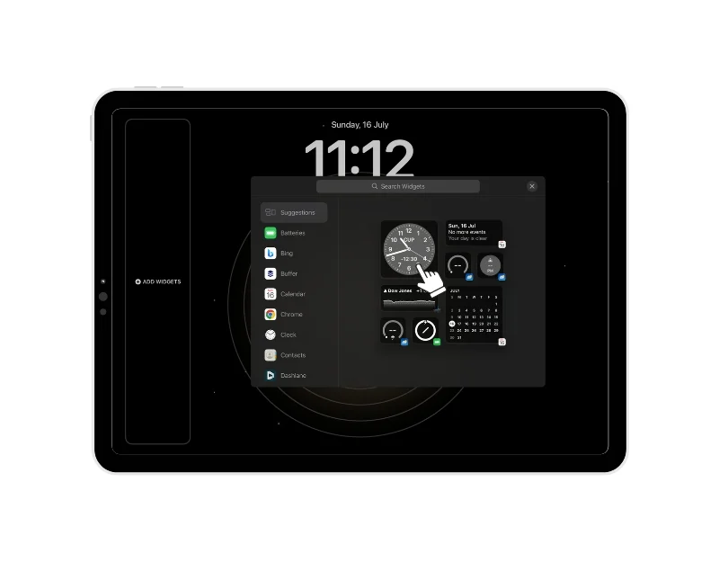 ipad lock screen add widgets