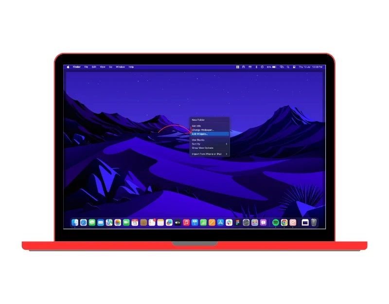 edit widget option in macos home screen