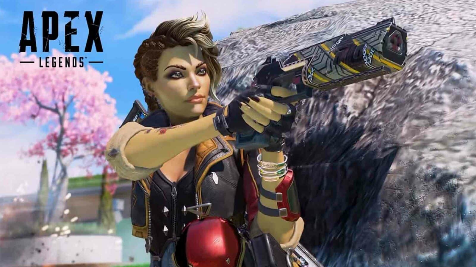 Um grupo de pessoas está jogando o videogame Apex Legends juntos. Texto Completo: APEX - LENDAS" -