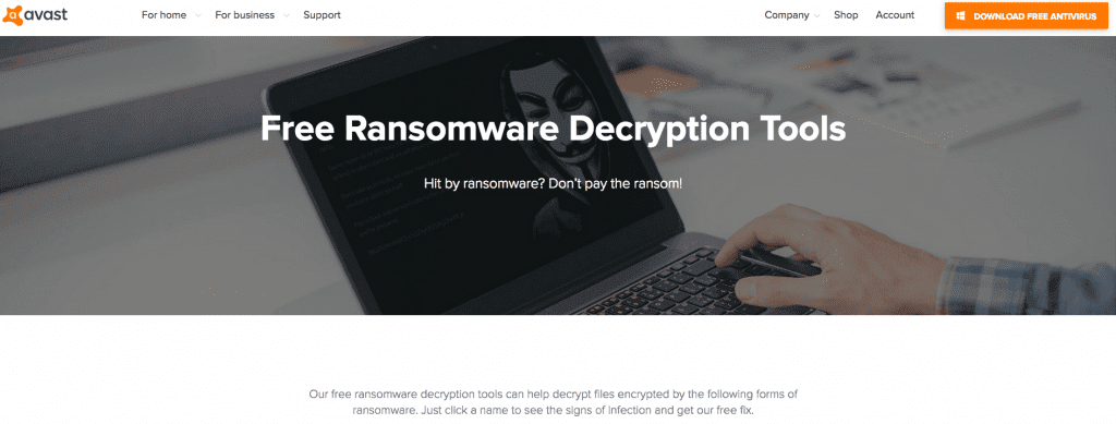Avast Ransomware-Entschlüsselungstools