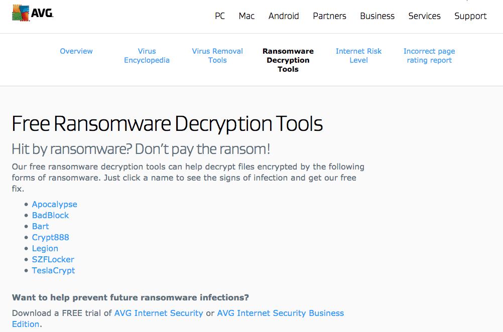 Ransomware-Entschlüsselungstools
