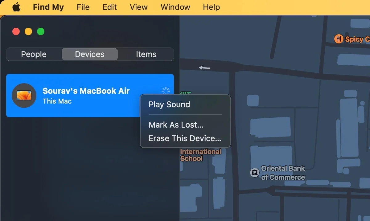 mark as lost in find my