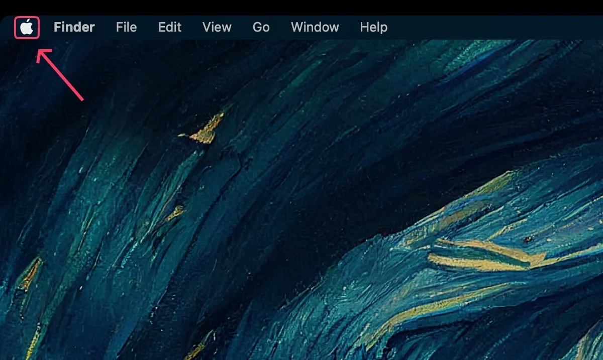 click on apple logo in the top-left corner