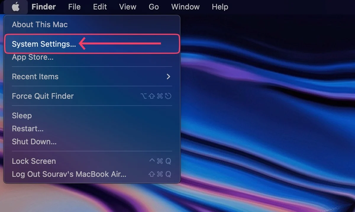 open system settings