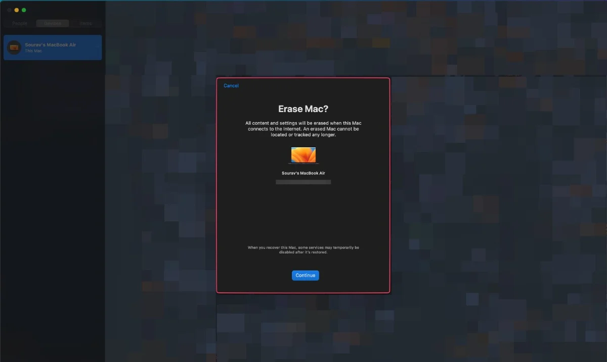 erase mac remotely