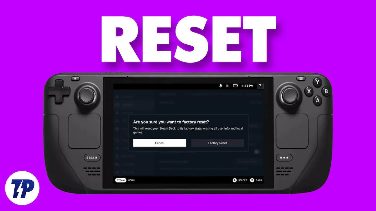 how to factory reset steam deck