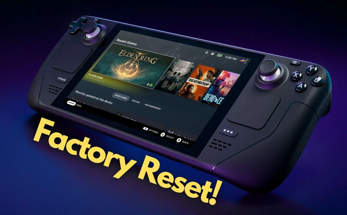 factory reset the steam deck