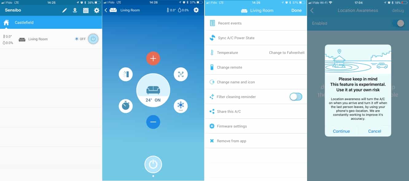 İnceleme: Sensibo Sky Smart Klima Arayüzü