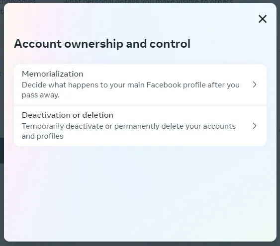 Propiedad y control de la cuenta de Instagram