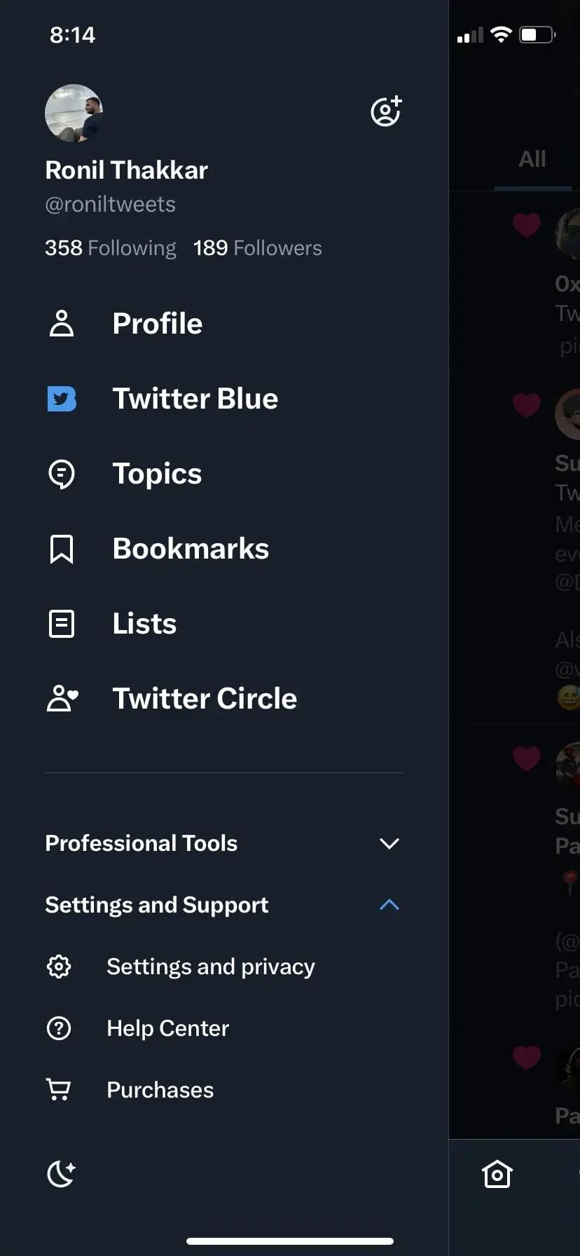 Configurações e privacidade do Twitter
