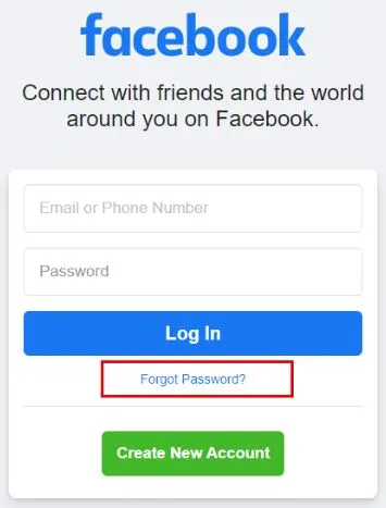 Facebook Desktop Esqueci a senha