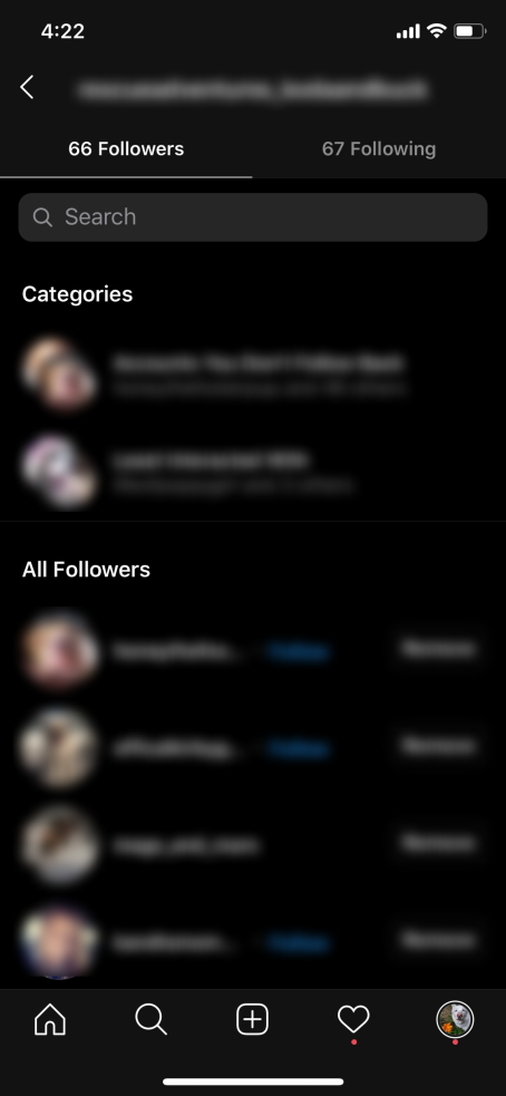 Lista de seguidores do Instagram