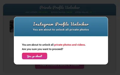 Interfejs użytkownika oprogramowania do odblokowywania zdjęć na Instagramie