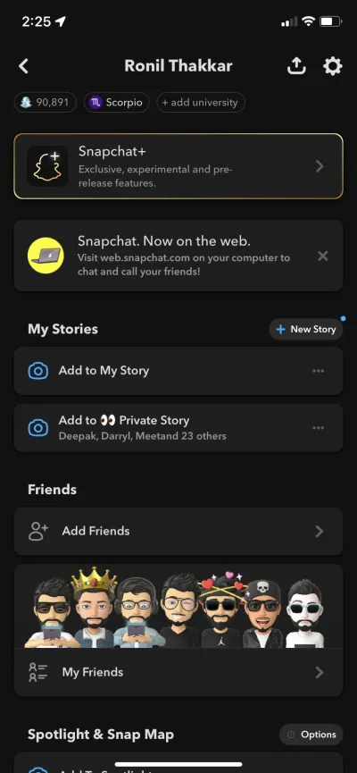 Añadir amigos en Snapchat
