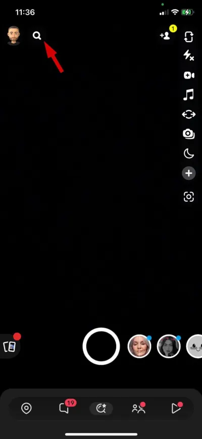 icono de búsqueda de Snapchat