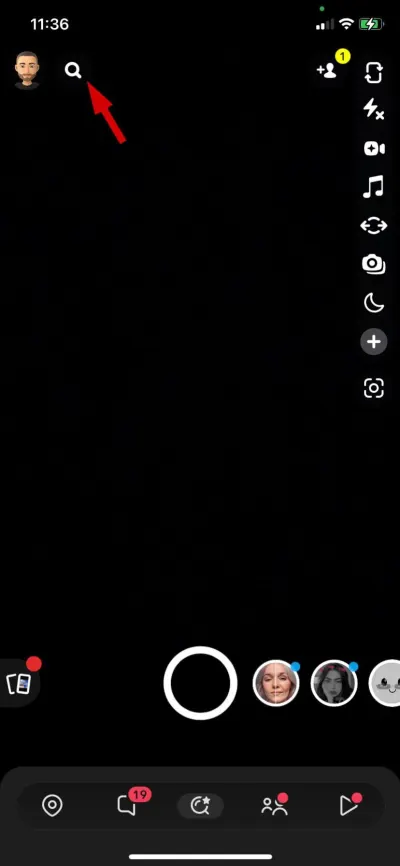 Snapchatの検索アイコン