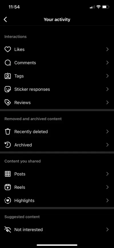 Opção excluída recentemente do Instagram