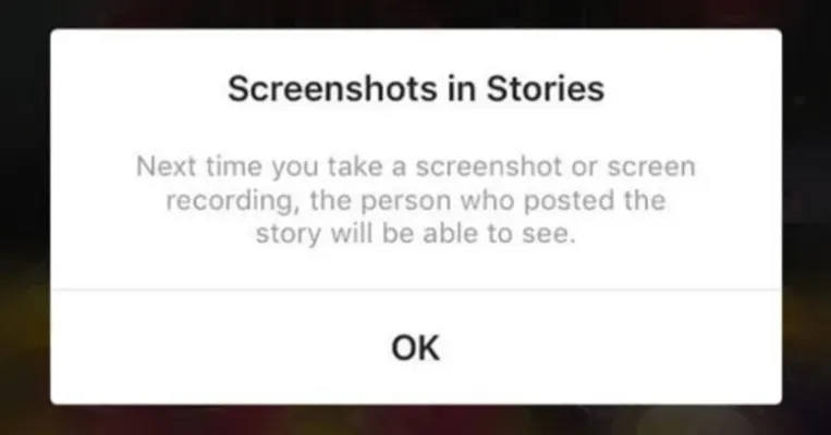 Captură de ecran Instagram în notificarea Stories