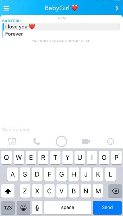 Mensagem salva do Snapchat