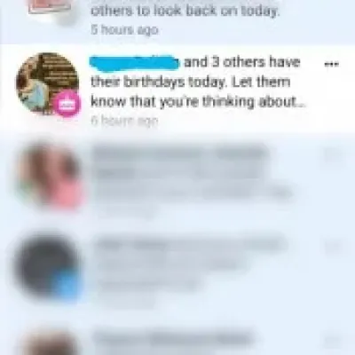 Notificación de cumpleaños de Facebook