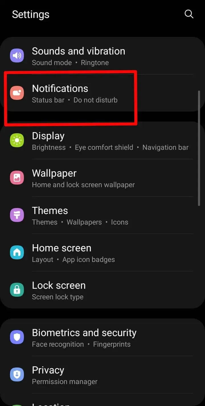 Configuración de notificaciones de Android