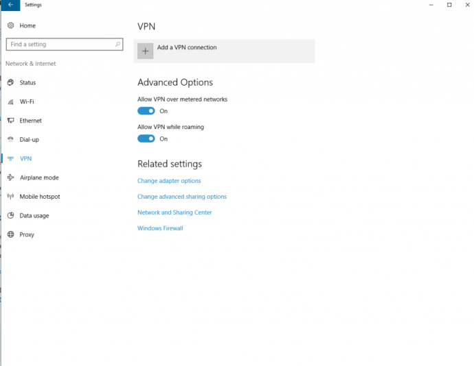 Aggiungi VPN Windows 10