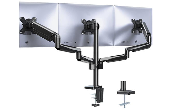 Uchwyt biurkowy na potrójny monitor LCD WALI Premium