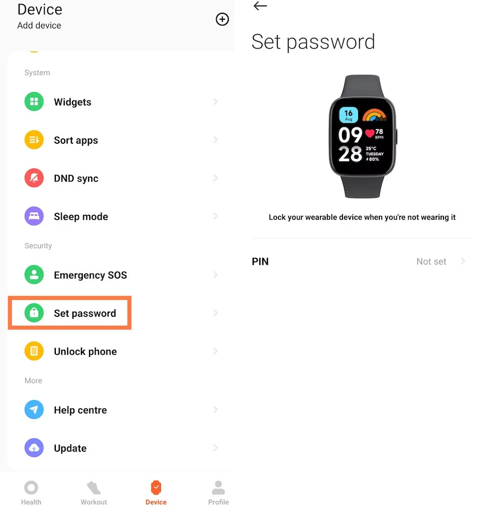 set password