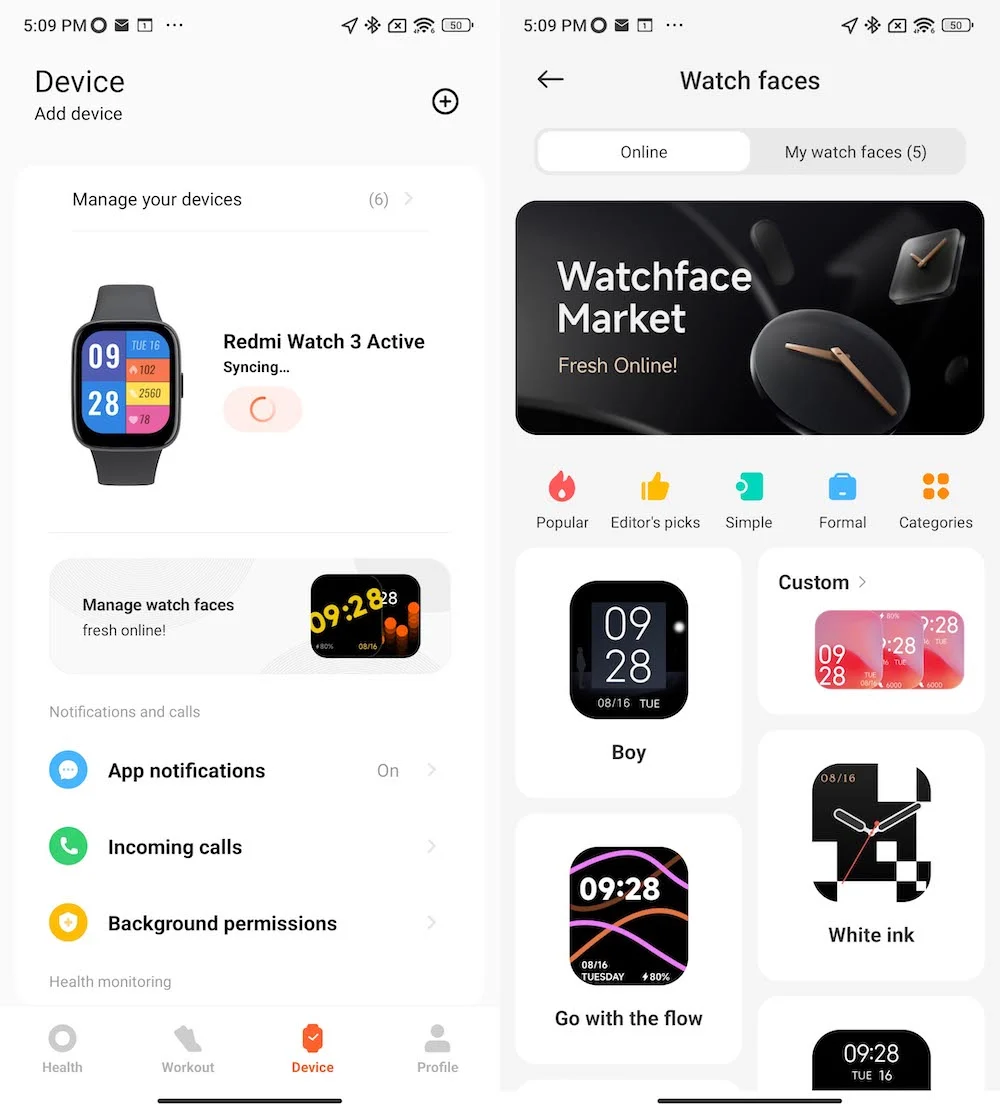 redmi watch 3 active watch faces