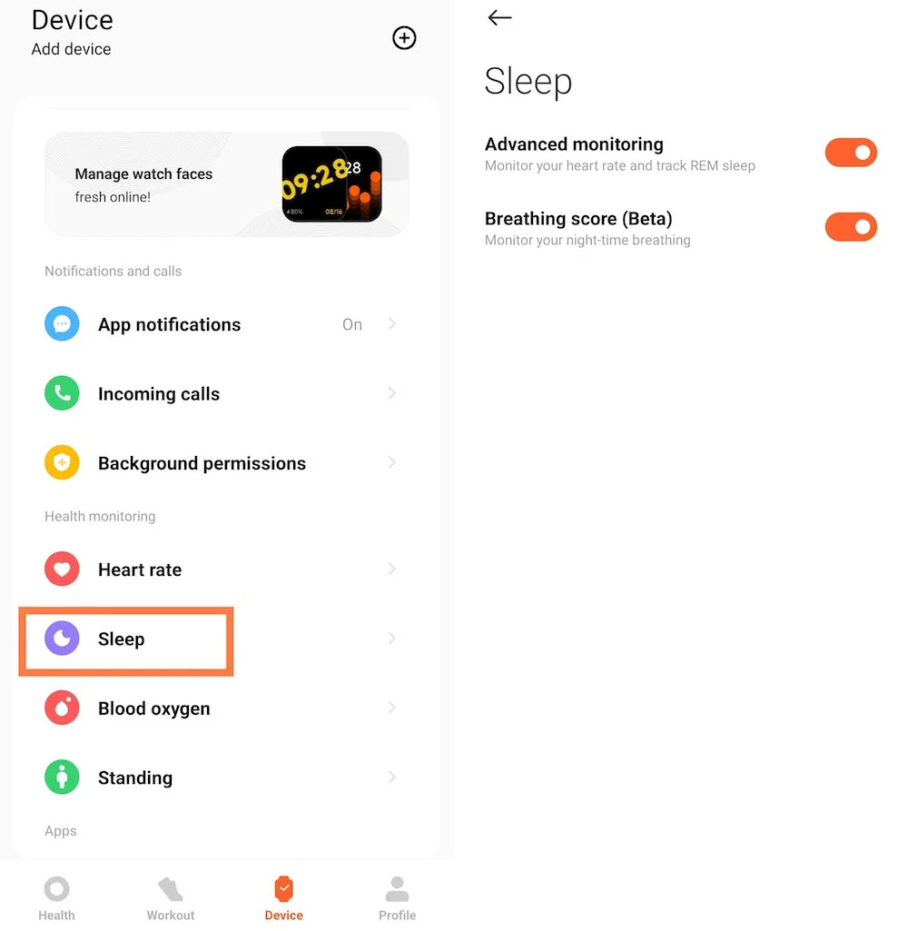 sleep monitoring