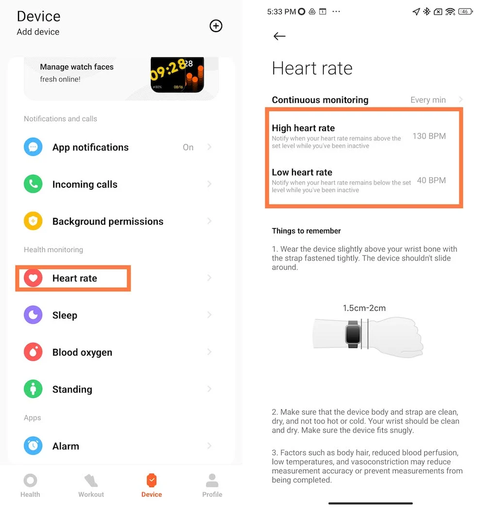 heart rate monitoring