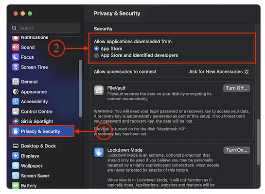 Download dell'applicazione da Mac