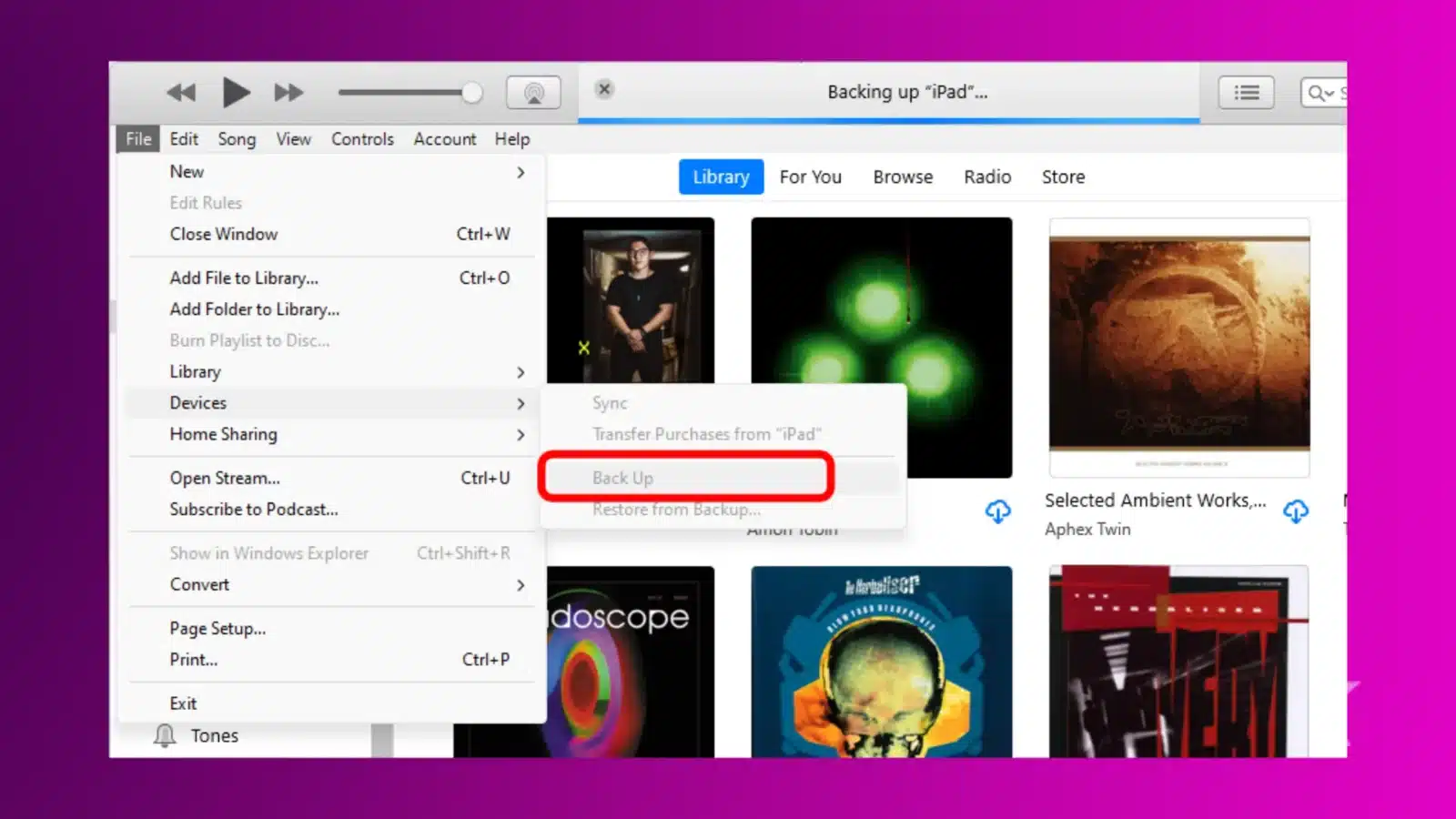 come eseguire il backup del tuo iPad con o senza computer 10 Itunes windows backup your ipad