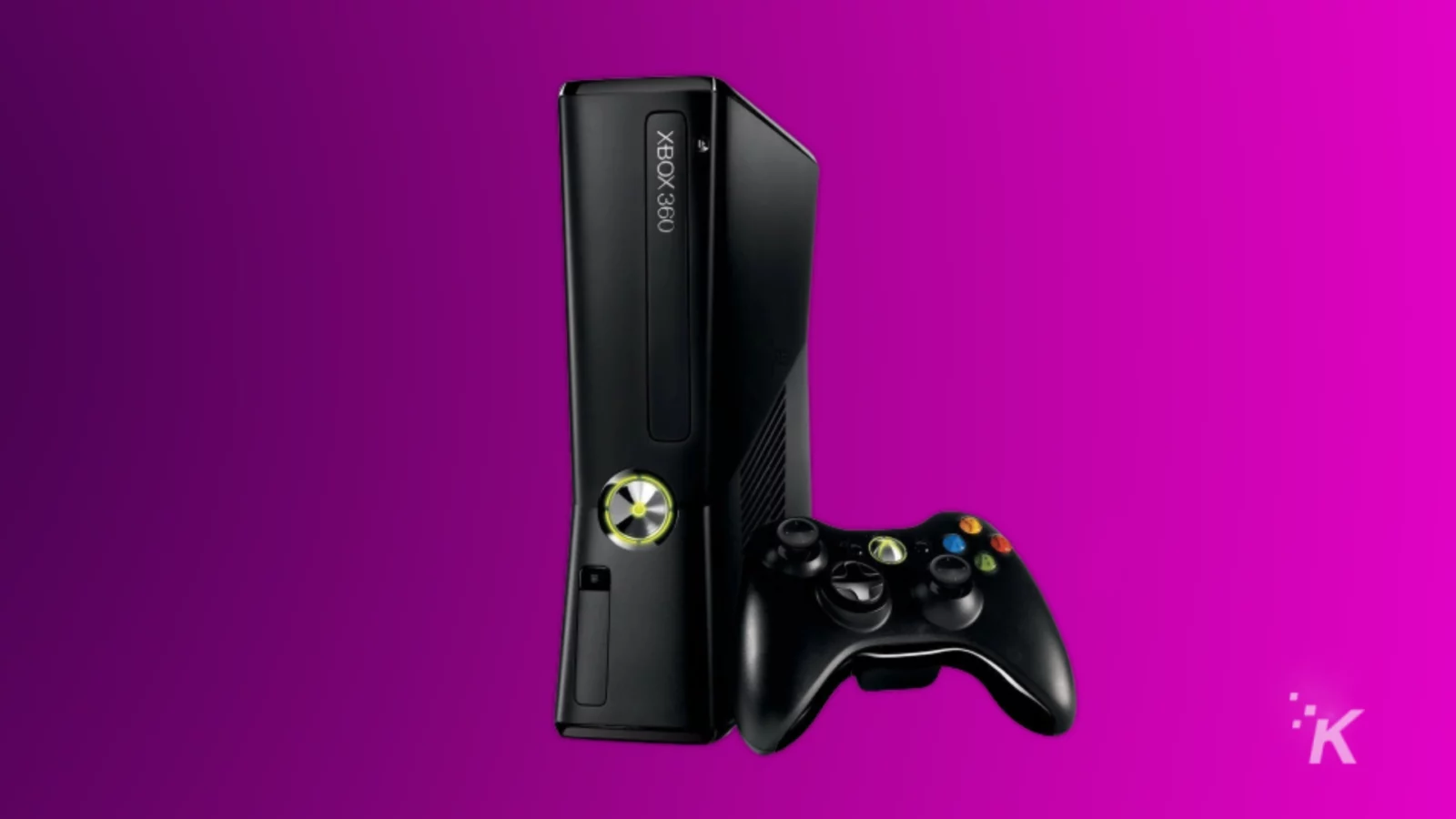 quanto vale una xbox 360? 9 Xbox 360 slim console and controller on a purple background