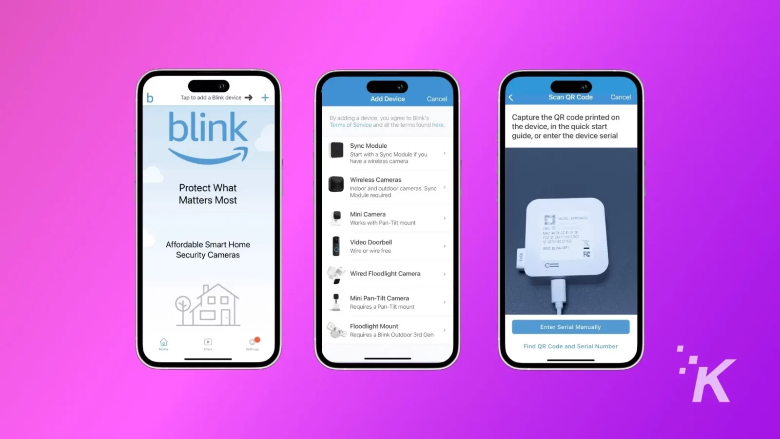 깜박임 카메라를 설정하는 방법 9 The image is showing instructions on how to add a blink device to a home security system.