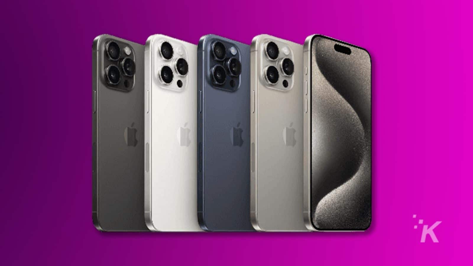 Iphone 15 pro fioletowe tło